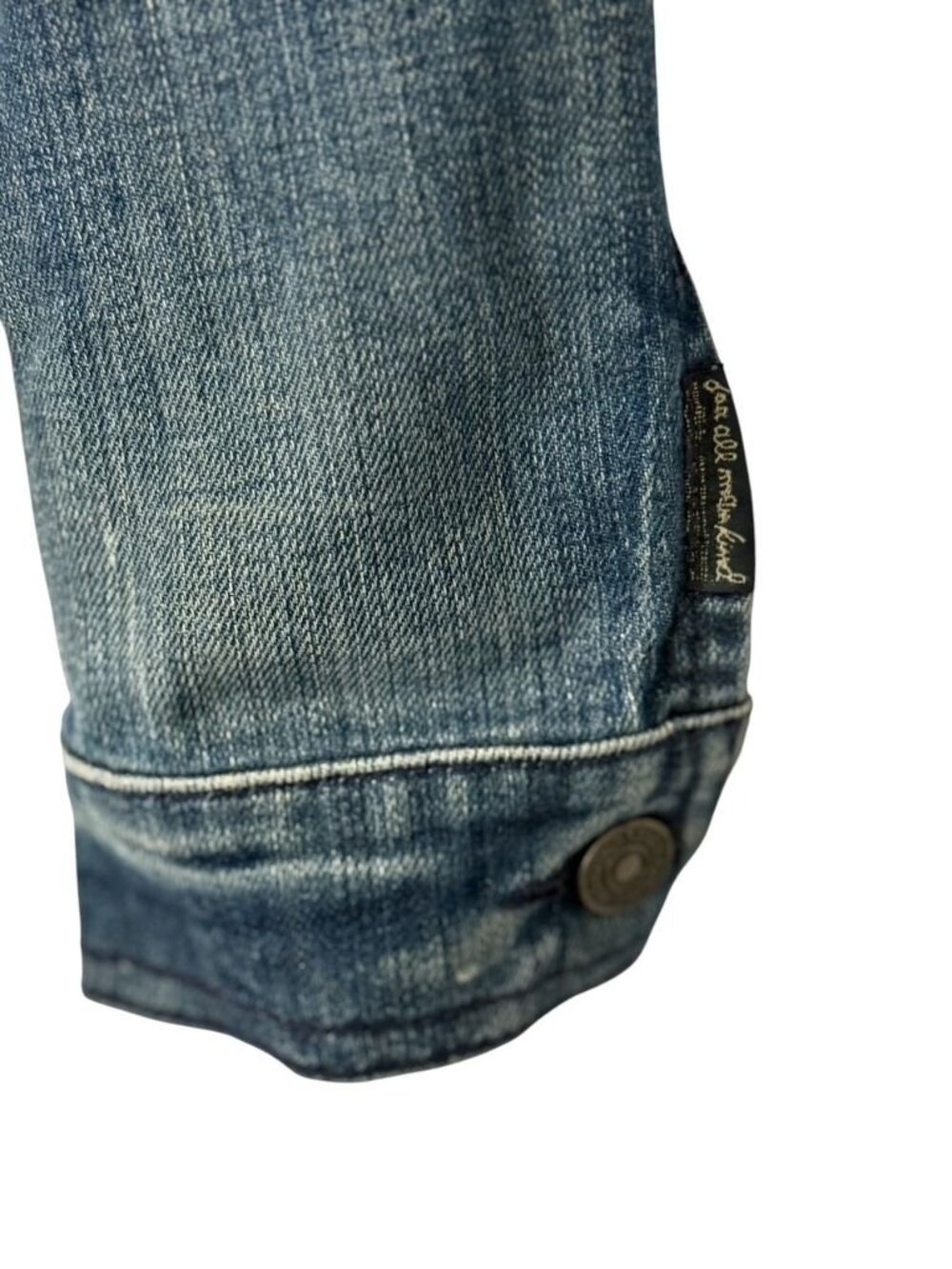 7 for All Mankind Cropped Jean Jacket Trucker Classic Retro Blue Denim Size S - Picture 5 of 11